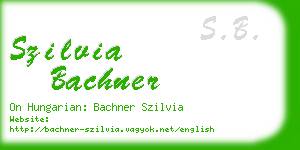 szilvia bachner business card